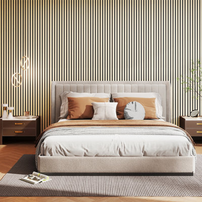Panneaux muraux à lattes en bois de 47,2 po x l 23,6 po, panneaux muraux insonorisants 3D, panneaux décoratifs insonorisés pour murs et plafonds (ensemble de 4)