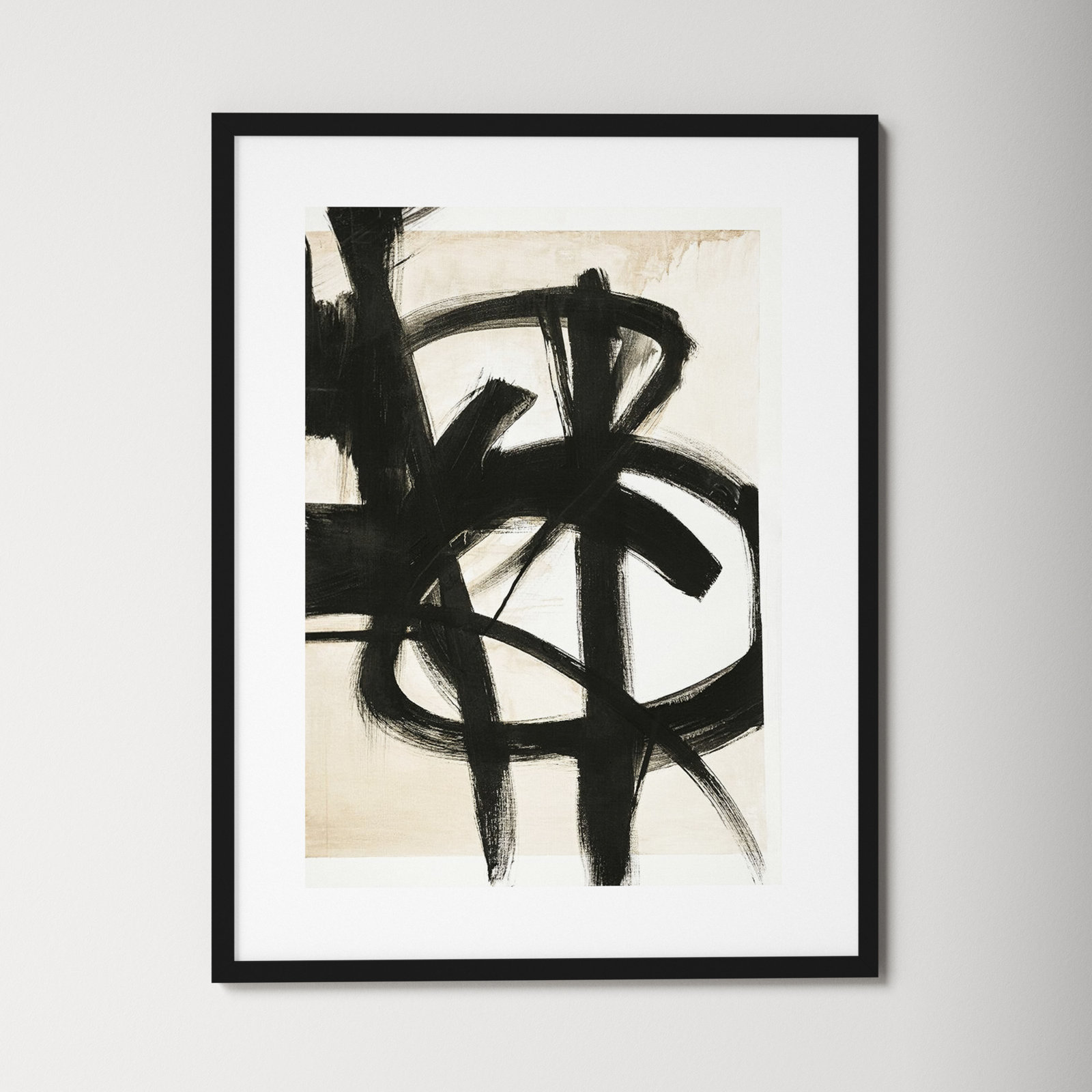 Graphical Shapes 7 by Design Fabrikken, Black Framed Paper, 35.12" H x 27.12" W x 0.88" D