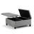 Ellis 36"W Upholstered Vegan Leather Modern Square Coffee Table Storage Ottoman with Split Lift-Top-437395887