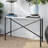 Rectangular Console Table With Faux Marble Top And Blackened Bronze Metal Frame
