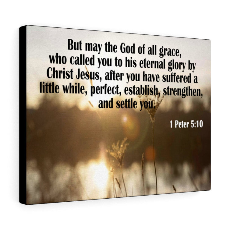 Trinx God of All Grace 1 Peter 5:10 Christian Wall Art Bible Verse Print Ready to Hang | Wayfair