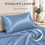 Satin Silk Pillow Cases Pack of 4 Super Soft Smooth Pillow Covers Breathable Hypoallergenic Envelope Closure-1870570186