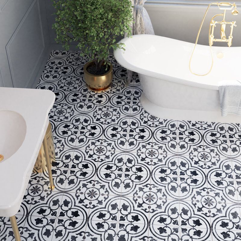 Merzoni 18" x 18" Porcelain Patterned Wall & Floor Tile