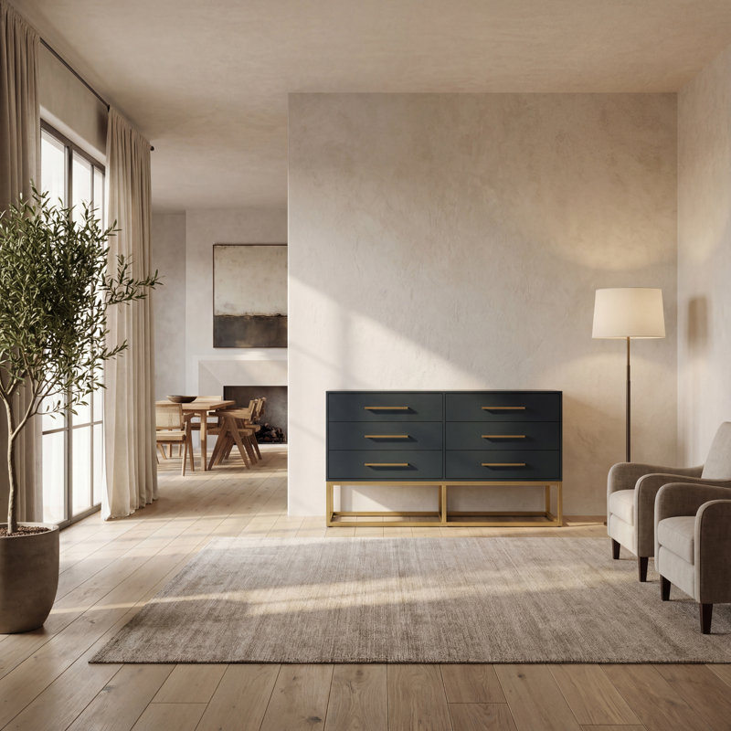 Commode 6 tiroirs Sherilynne, Sarcelle