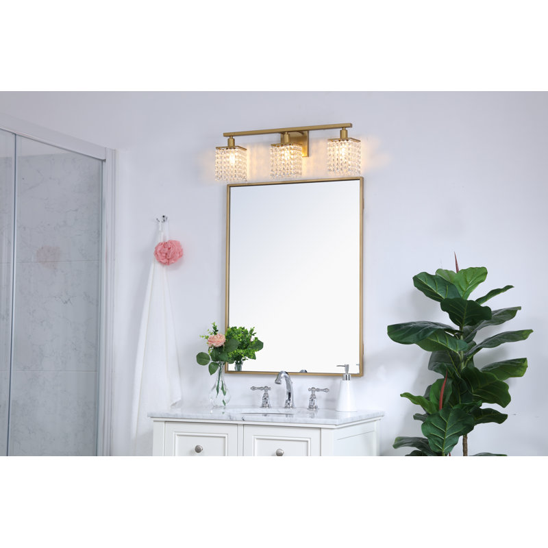 Éclairage pour meuble-lavabo à intensité variable de 3 lumières Presler, Laiton, H 8,4 po x l 24 po x P 24 po, 3 lumières