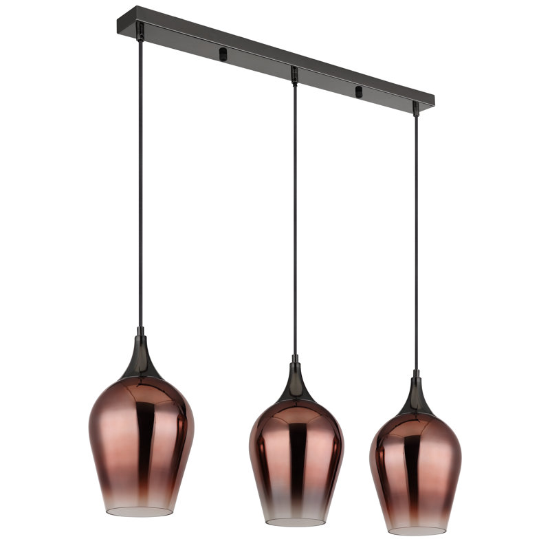 Daytwon 3 - Light Matte Black Pendant, White / opaline