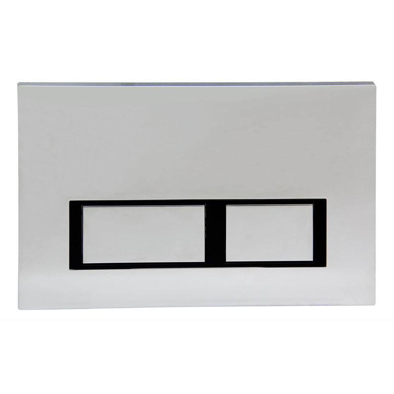 Wall-Mounted Rectangular Double Button Actuator Plate, Silver