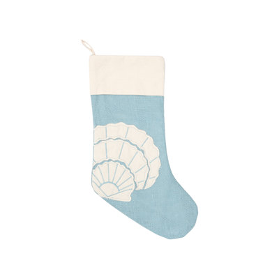 Chaussette de noël en toile jute coquille