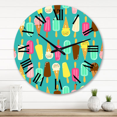 Ice Cream Cones In Vivid Tasty Colours V - Traditional Wall Clock 2