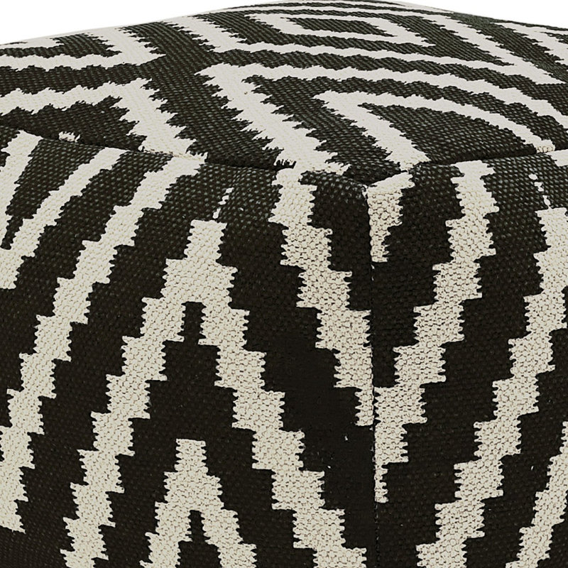 Darrion 55cm Wide Pouffe Ottoman, Black