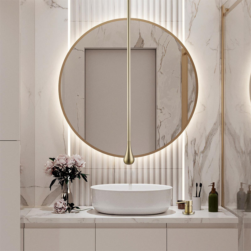 Ceiling Mounted Creative Single Handle Solid Brass Bathroom Faucet, Brushed Gold