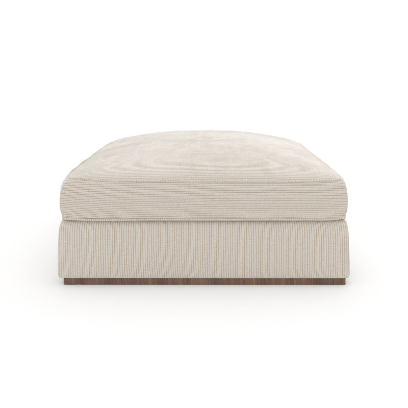 Caracole Square Ottoman, White Polyester