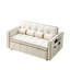 Lit escamotable 55,5 po, 2 places avec coussins lombaires réglables, poches latérales, velours beige pour salon, appartement, environnement de bureau moderne et de bureau, appartement-121050876
