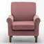 Fauteuil à accoudoirs roulés traditionnel, structure en bois de bouleau massif avec pieds fuselés bruns, chaise rembourrée en mélange de polyester avec siège rembourré de mousse pour le bureau du salon