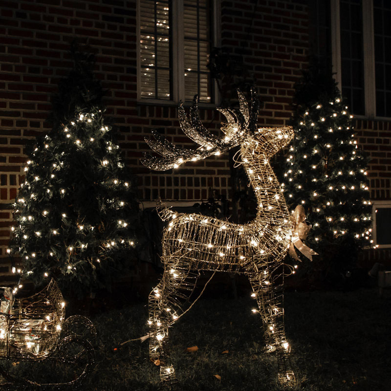 Solar Fairy String Lights Outdoor Holiday Decorations 100LED Waterproof  With 8 Modes(Set of 4), White