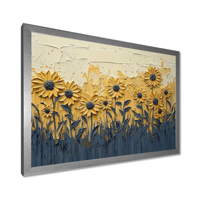 «Paint Effect On Golden Glow Sunflowers I» - art mural tournesols
