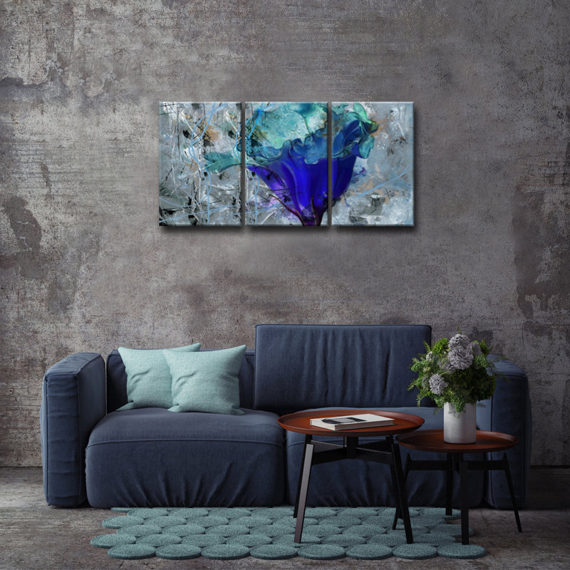Reproduction d’art sur toile tendue 3 pièces pétales LX-Painted