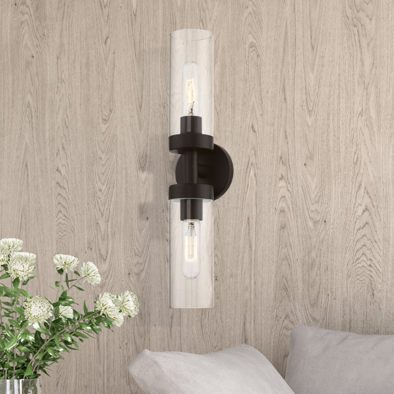 Devia 2-Light Dimmable Wall Sconce, Bronze
