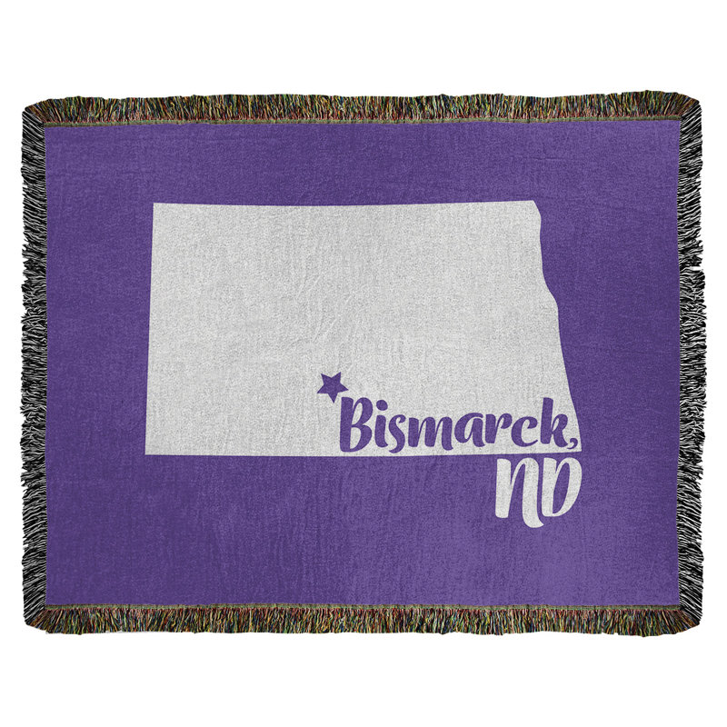 Jeté en coton bismarck north dakota, 37 po x 52 po, Mauve