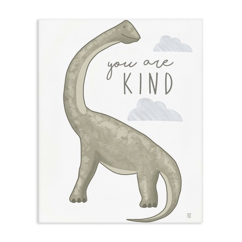 Toile de dinosaure You Are Kind, design par Elizabeth Tyndall, H 20 po x l 16 po
