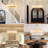 32" Dimmable Round Led Alabaster Chandelier Marble Drum Pendant Lights For Dining Room