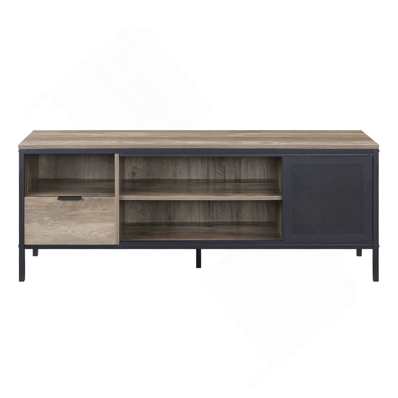 Meuble télé en chêne rustique avec support stable et design multifonctionnel Nantan