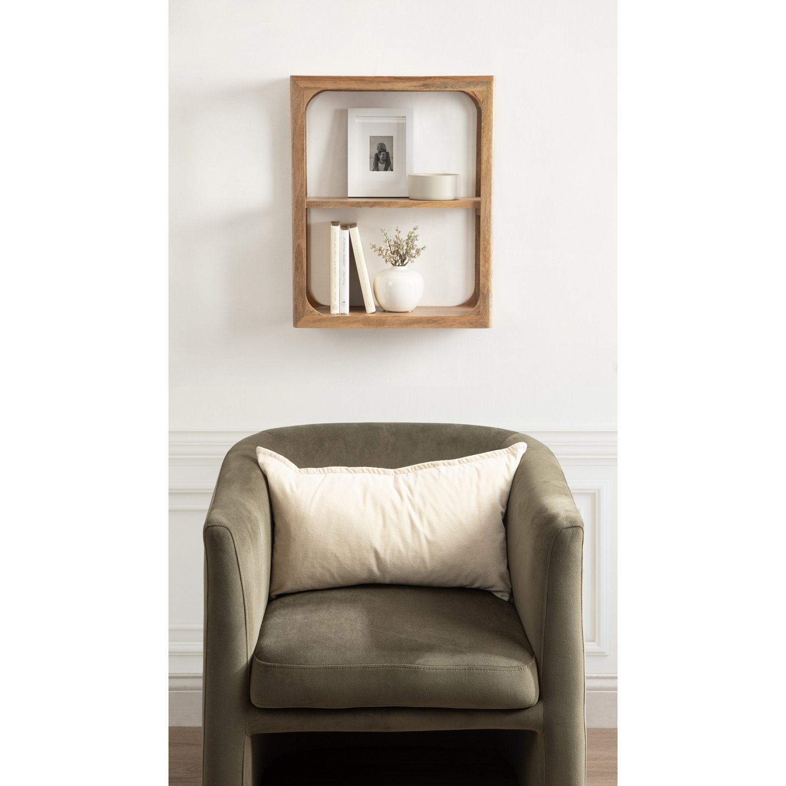 Dahl Tiered Mango Wood Wall Shelf for Bathroom Storage