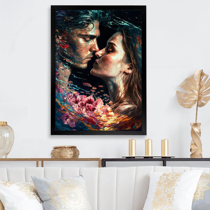 - Art mural traditionnel sur toile, H 20 po x l 12 po x P 1 po, Impression noire sur toile encadrée