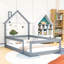 Charmant lit simple en bois avec garde-corps en forme de maison-1470442880