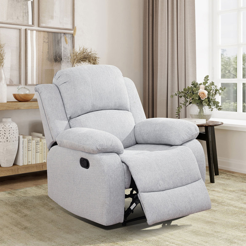 Fauteuil inclinable manuel en tissu 35 po, Light Grey