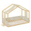 Lit simple à baldaquin avec panneaux latéraux rembourrés en velours, auvent en gaze respirante, base de lit plateforme à rembourrage doux, lit moderne à assemblage facile pour la chambre à coucher, chambre d'amis-1294753571
