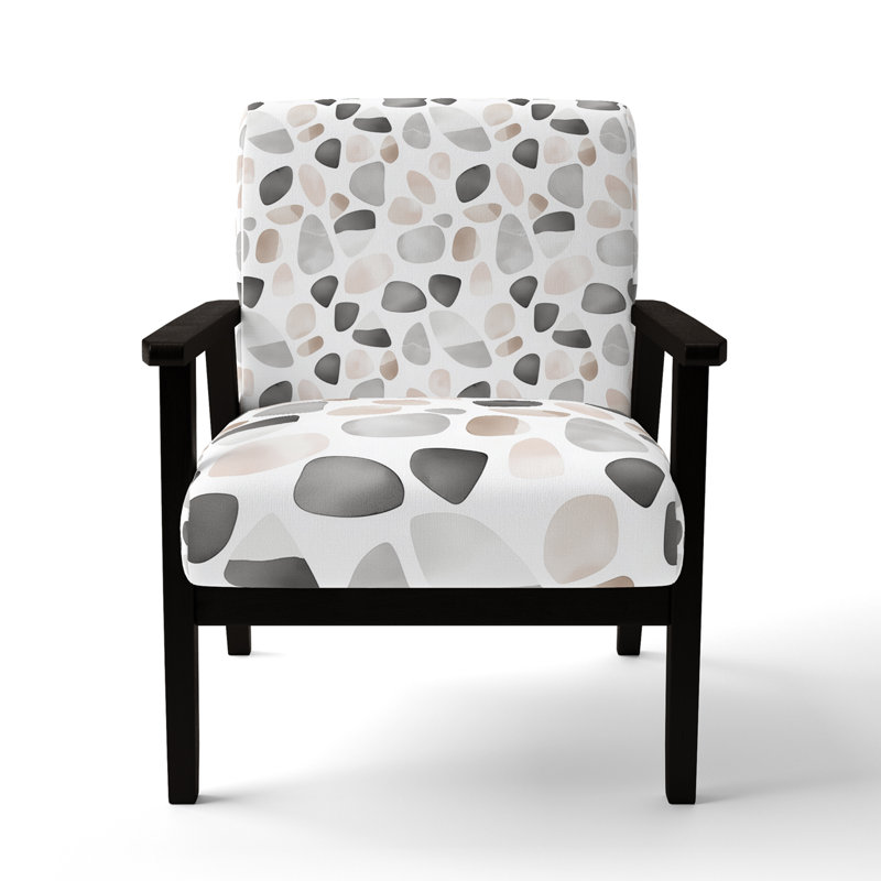 Chaise rembourrée Modern, Accoudoirs carrés noirs