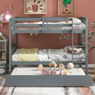 Sotion Solid Wood Standard Bunk Bed with Trundle by Harriet Bee