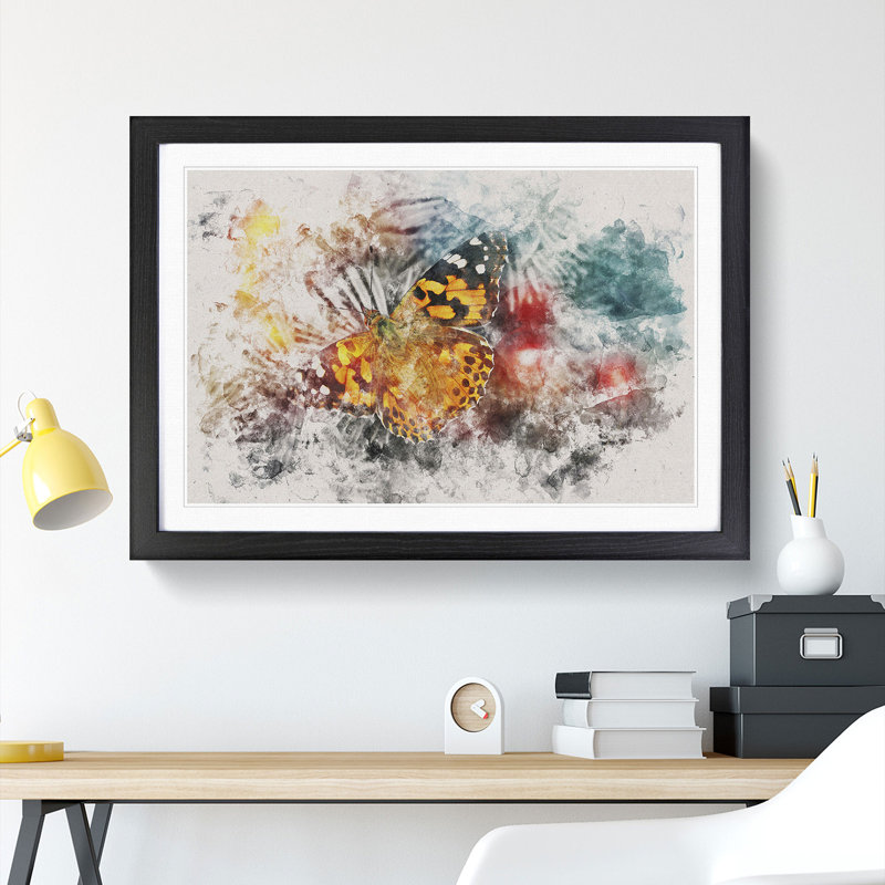 Butterfly Vol.3 - Picture Frame Painting, Black Framed, 36cm H x 48cm W x 2cm D