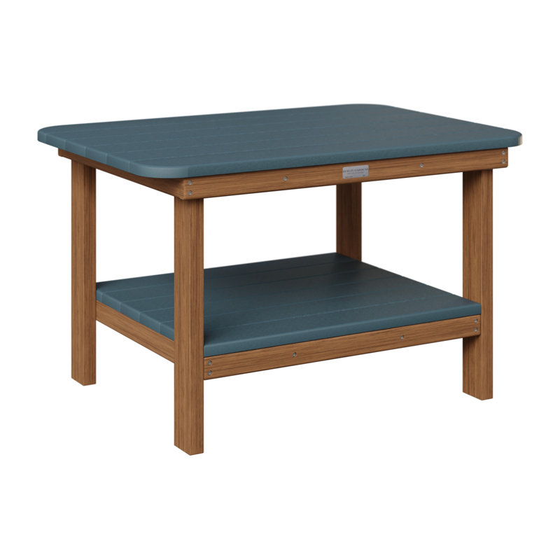 Outdoor Rectangle Coffee Table, Antique Mahogany, Slate