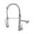 Commercial Brushed Nickel Kitchen Faucet with Pull-Down Sprayer, Single Handle Stainless Steel Sink Mixer with Ceramic Cartridge-129414346
