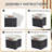 Linen Storage Bins 6-Pack, Foldable Open Bins with Leather Handles, Black, 13x6x5 Inches-1267078554
