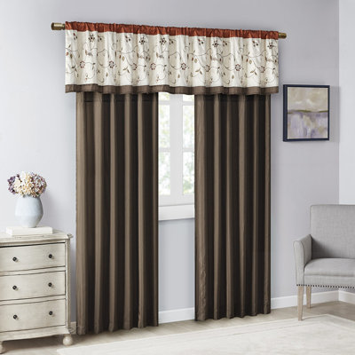 Elegant Embroidered Window Valance Spice, Perfect For Adding A Touch Of Elegance And Warmth To Any Room