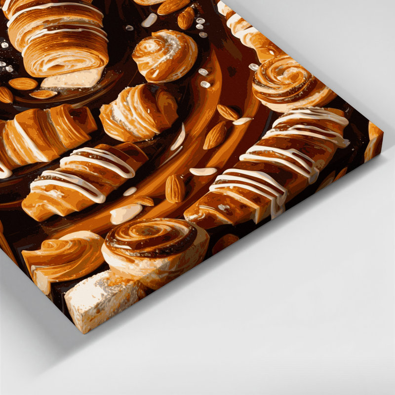 Desserts, pâtisserie danoise brune, art mural sur toile, H 20 po x l 24 po