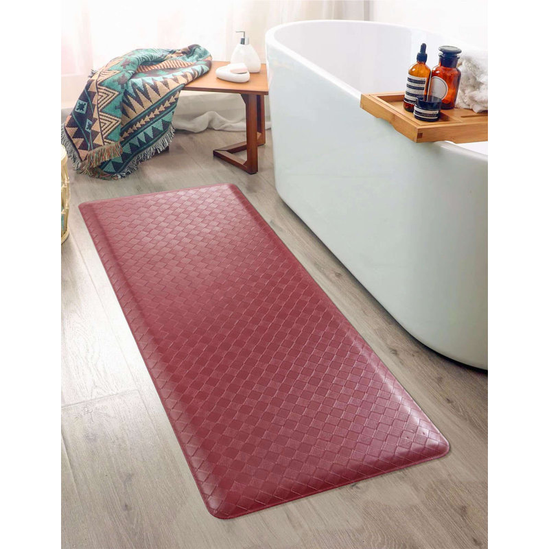 Tapis de cuisine antidérapant Bodella, Rectangle 2 pi x 5 pi, Rouge bourgogne
