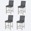Counter Height Chairs Set For 4, Kitchen Chair With Padded Seat, Counter Height Barstool For Dining Room, Silver Grey