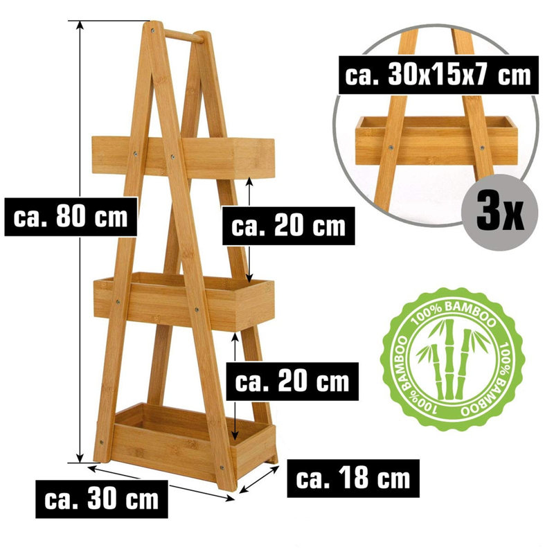 Glora Mounting / Installation Required Bamboo Shower Caddy