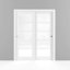 Portes blanches en verre givré Quadro avec trousse de quincaillerie d'installation-50038211