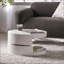 Table basse moderne rotative blanche ultrabrillante - Rangement caché multifonctionnel pour le salon
