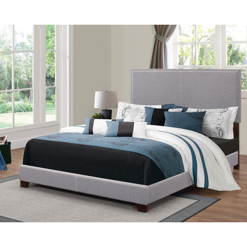 Cialan Upholstered Standard Bed, California King, Gray