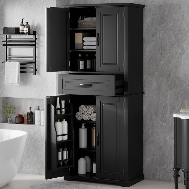 Armoire de rangement de salle de bain H 72 po avec 1 tiroir central