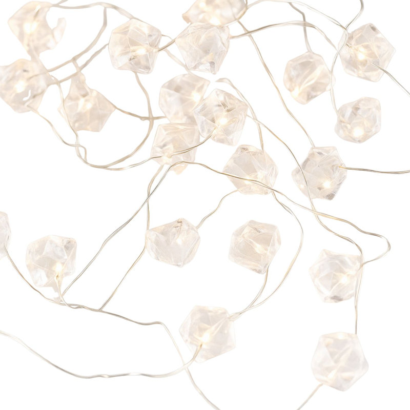  10 LED Crystal String Lights – 4.9ft Warm White, Clear Wire, Indoor Decorative Fairy Lights for Bedroom, Party, Wedding, and Holiday Decor