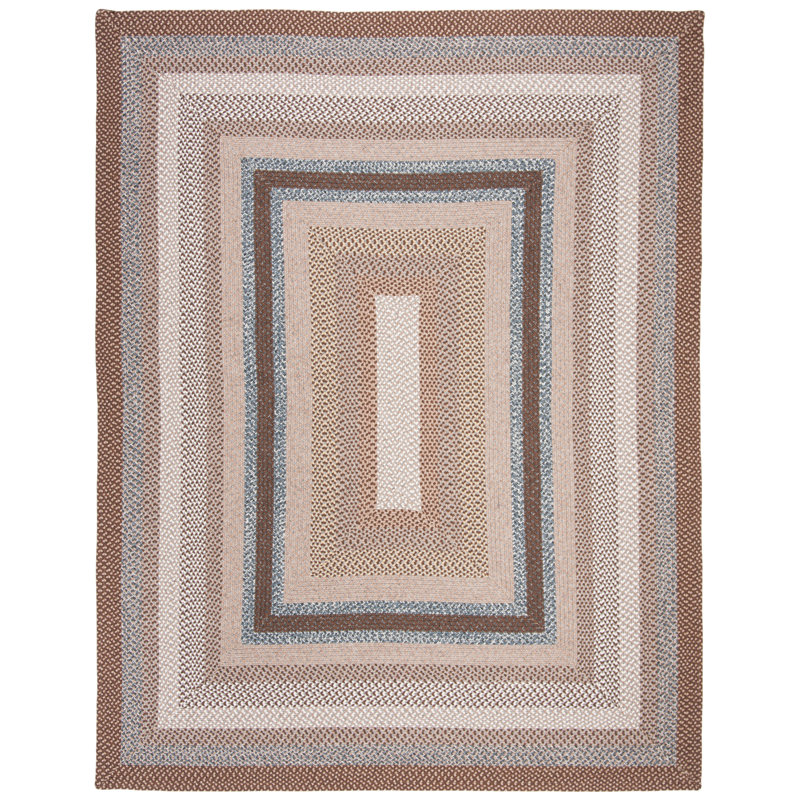 Liptak Braided Hand Woven Performance Machine Washable Geometric Indoor/Outdoor Area Rug, Rectangle 9' x 12'