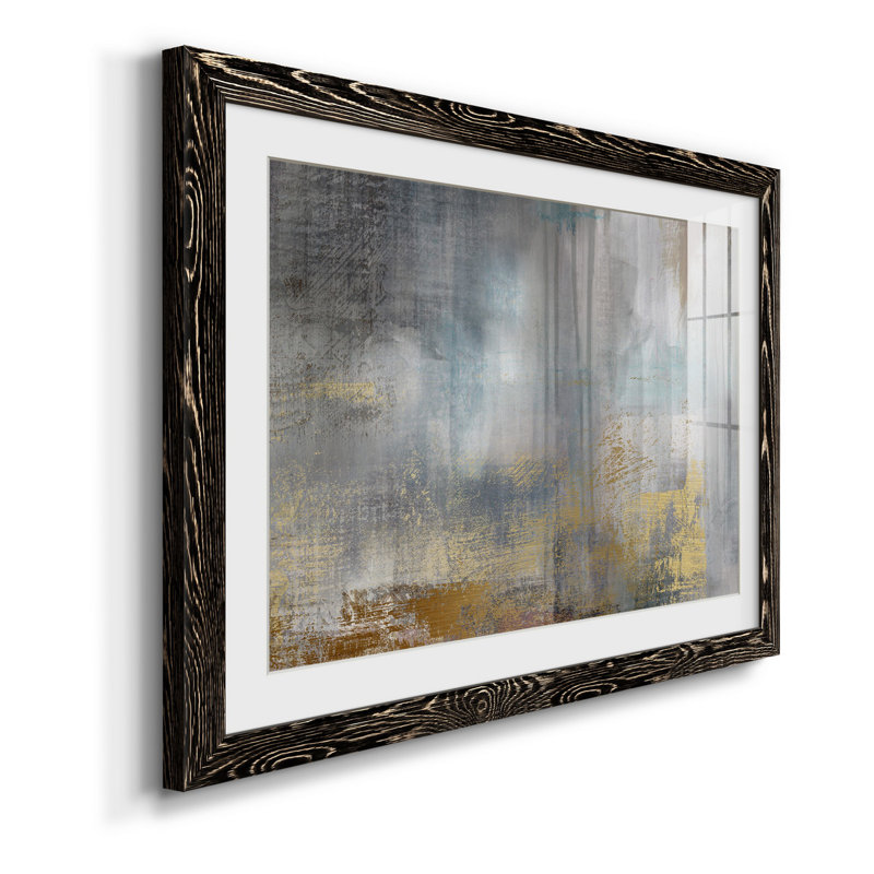 Misty Sky II Revisit - peinture encadrée, Cadre noir, H 37,5 po x l 27,5 po x P 1,5 po