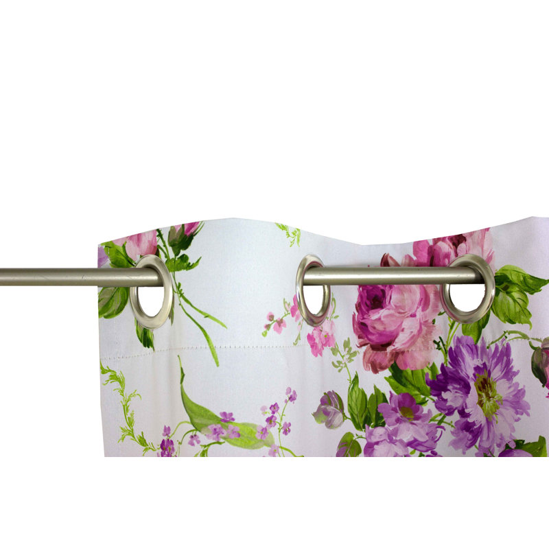Pansy Blackout Curtain Single Panel, 145cm Width x 220cm Drop, Pink and purple